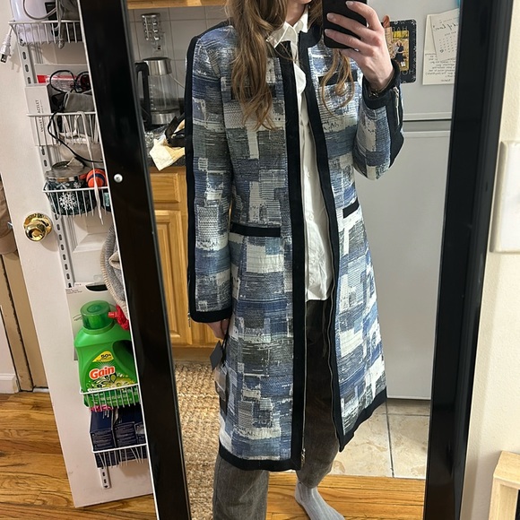 NWT Carlisle Anya Patch Denim Midi Jacket - Picture 1 of 6